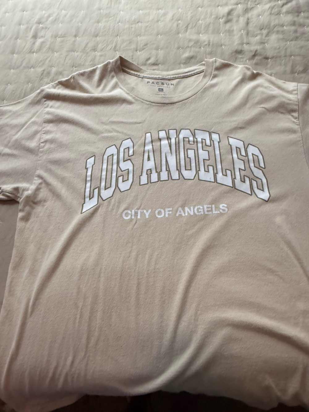 PacSun Beige 'Los Angeles' Graphic Short Sleeve Tee